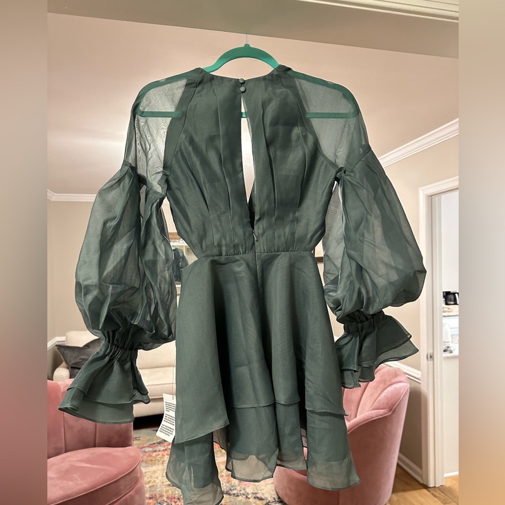 ASOS Teal Ruffle Layered Mini Dress - Picture 5 of 13